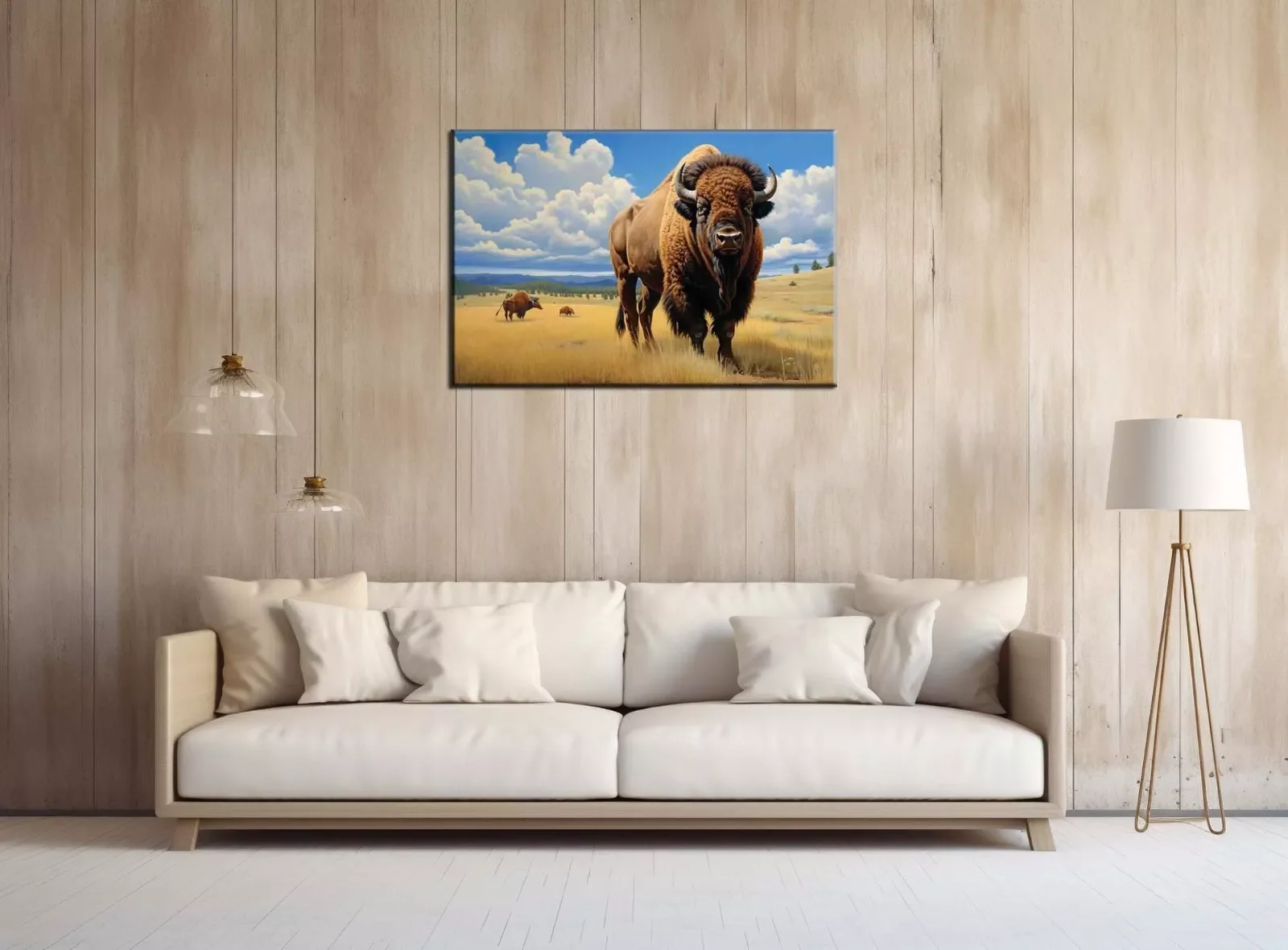 Fun Gift Bison Buffalo Print ,Art Canvas Poster For Living Room Decoration ,Home Wall Picture