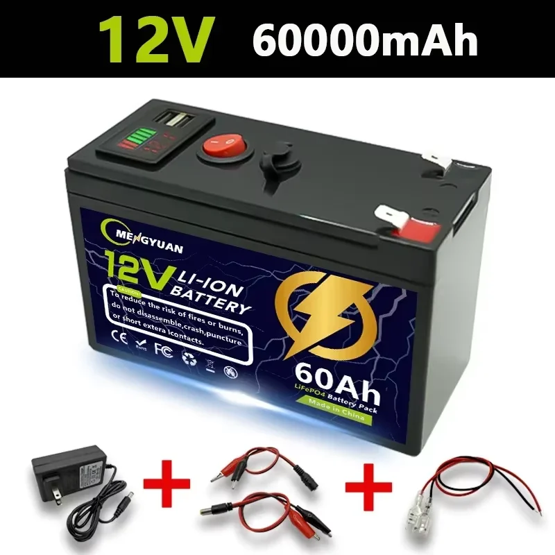 12V 150000mAh Lithium 18650 Deep Cycle Battery for Solar Fish Finder Marine Outdoor Camping Off-Grid Applications with USB Port