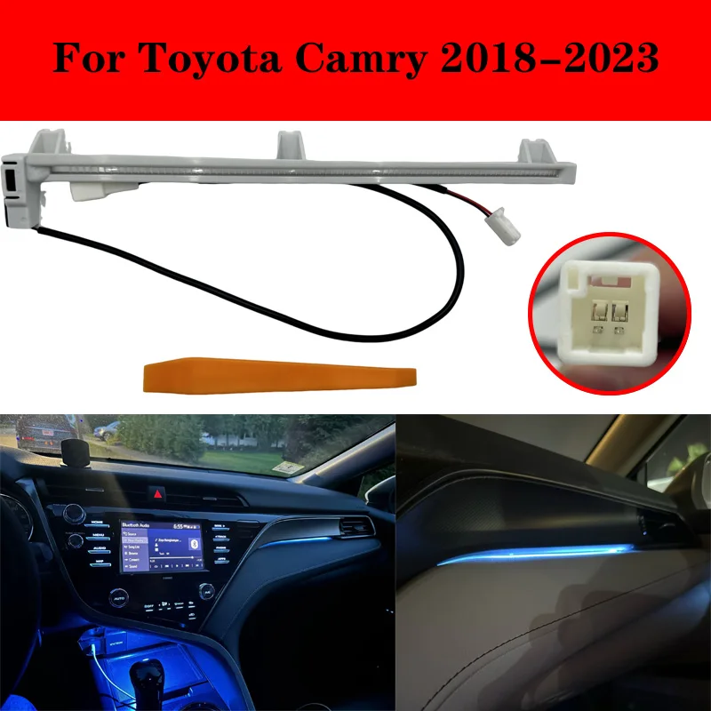 Car Interior Atmosphere Light Bar Center Console Decorative Lamp Led Ice Blue Suitable For Toyota Camry XV70 2018-2023