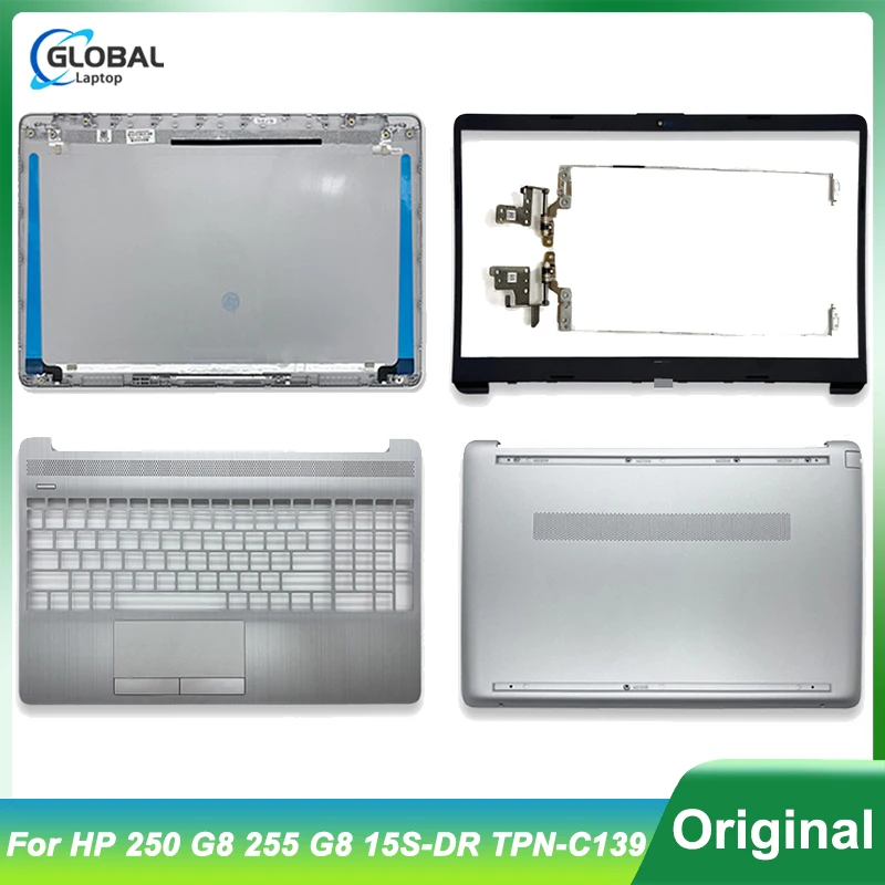 Imagem -01 - Laptop Case para hp 250 g8 255 g8 15s-dr Tpn-c139 Tampa Traseira Moldura Frontal Palmrest Inferior Dobradiças Top Superior Novo L52007001 laptop case para hp 250 g8 255 g8 15s dr tpn c139 tampa traseira moldura frontal palmrest inferior dobradicas top superior novo l52007001 01