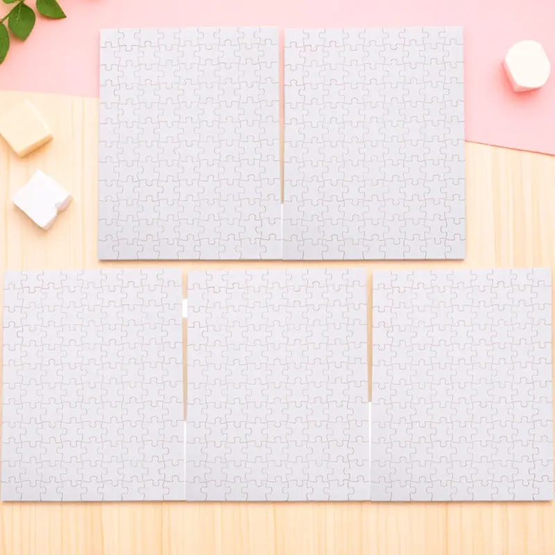 

5 Sheets Thermal Transfer Blank Puzzle Wooden Sublimation DIY Craft Puzzle for Photo Printing Personalized Gifts Family Friends