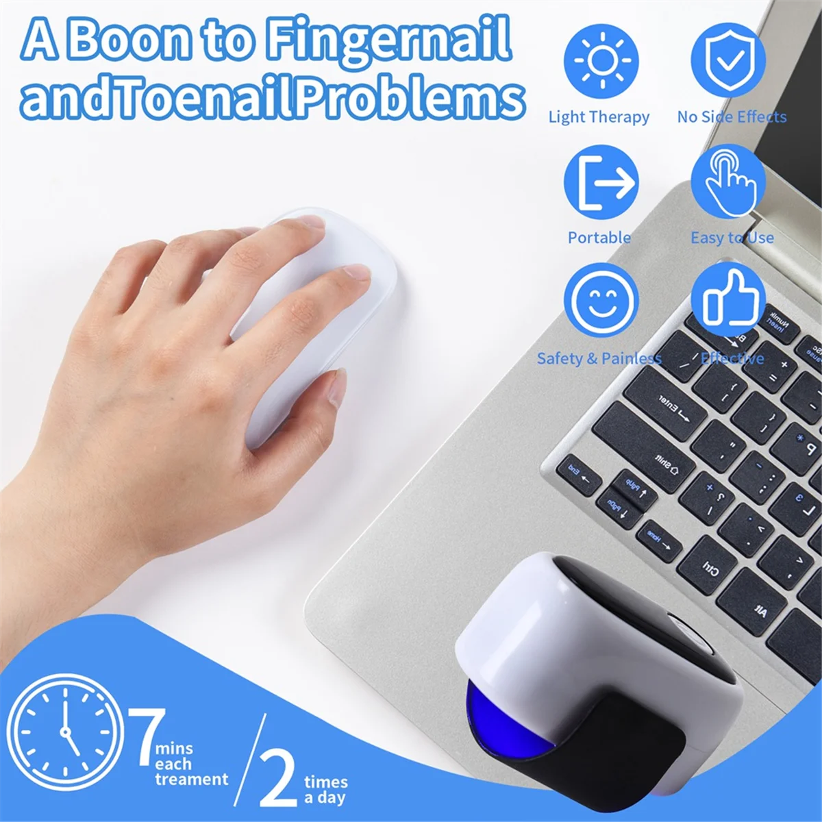 손발톱진균증 치료용 FZFZ 네일 레이저 치료 장치 USB 충전 910nm 적외선 470nm 청색광 네일 살롱 A