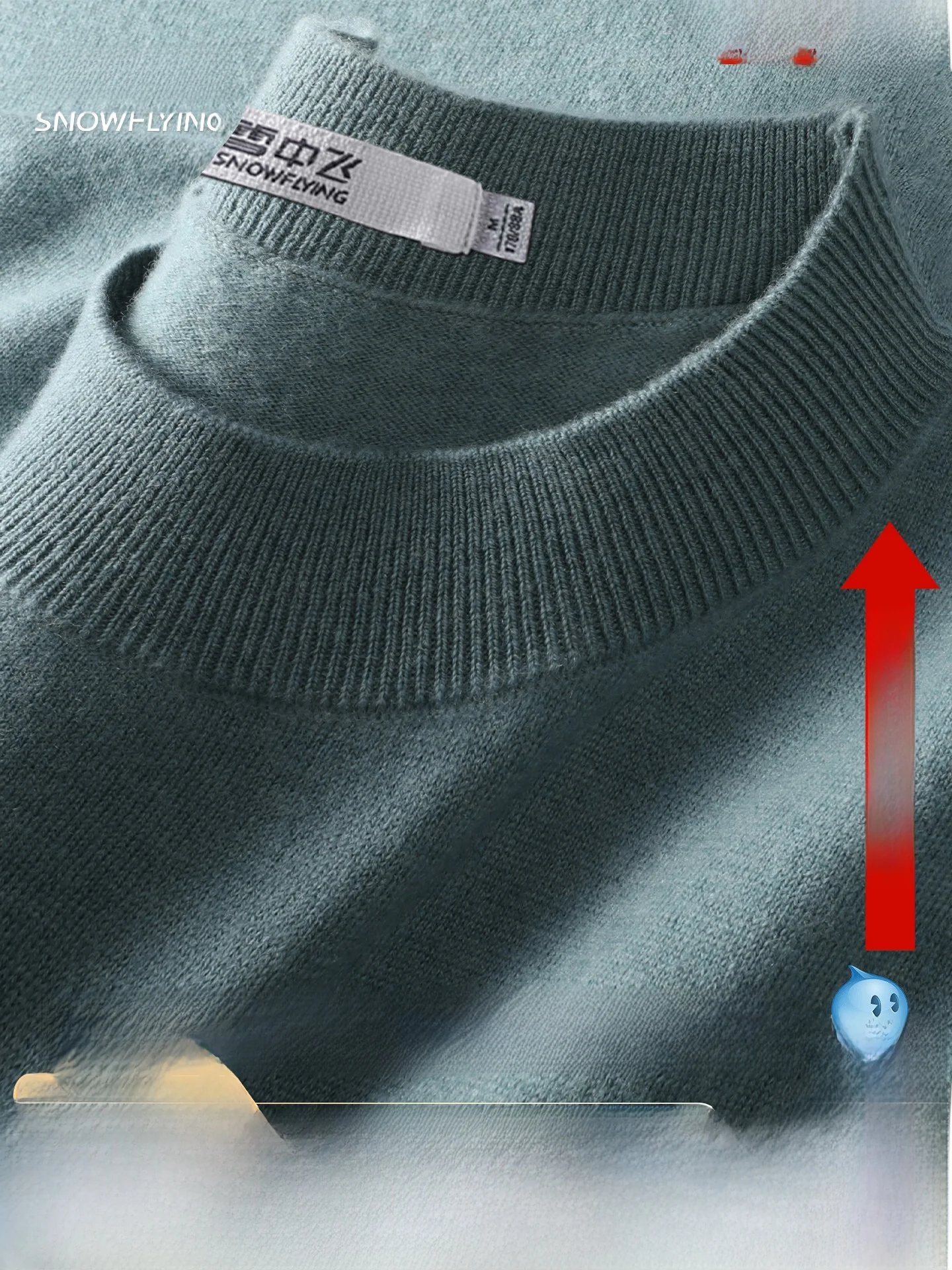 

Теплый шерстяной свитер для мужчин: 95% овечья шерсть, 5% кашемир. Мягкий и удобный вязаный джемпер для осени и зимы от бренда Snow Flng.