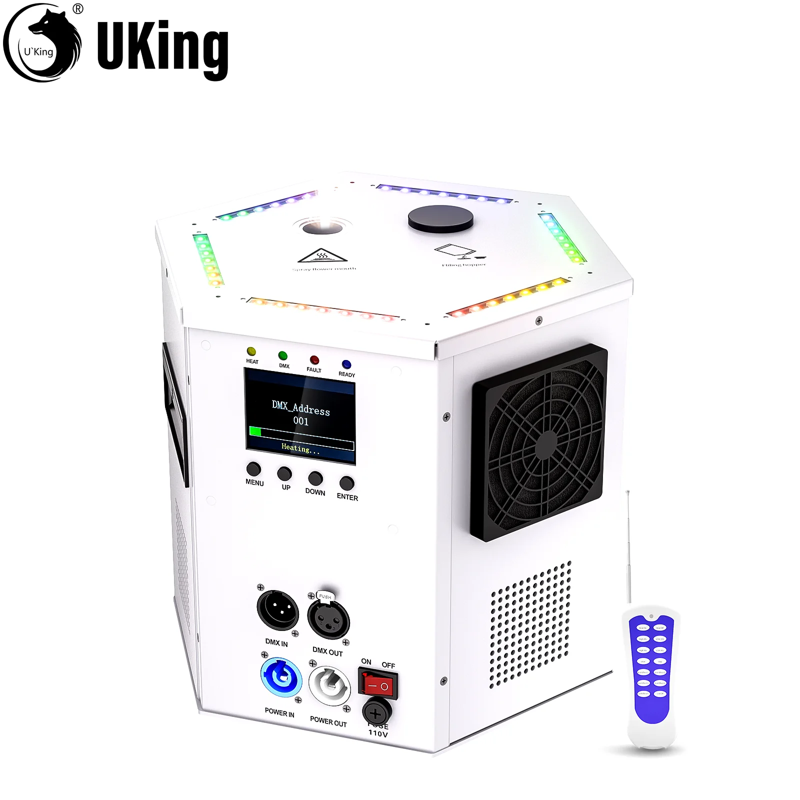 U'King 700 واط RGB LED مسدس آلة شرارة الباردة الأبيض الإلكترونية زهرة آلة الرش العلوي معدات المرحلة لعرض الموسيقى الطرف #2