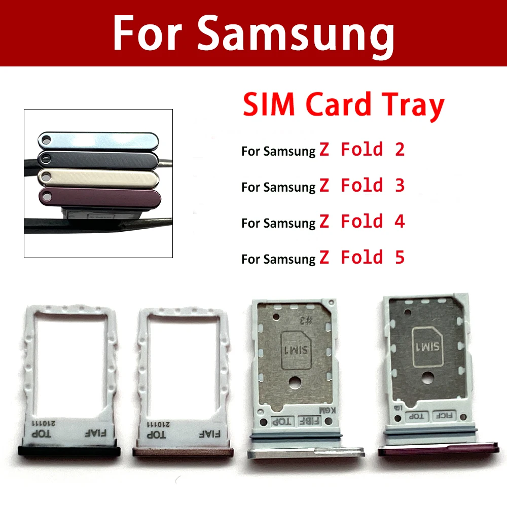 SIM Card chip slot drawer Tray Holder Adapter Socket Accessories For Samsung Z Fold 2 3  4 5 Fold2 Fold3 Fold4 Fold5 Dual Card