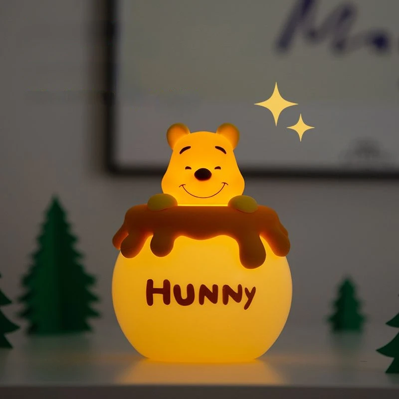 Winnie the Pooh Cartoon Creative Silicone Night Light Cute Night Sleep Bedside Lamp Bedroom Decoration for Boys and Girls