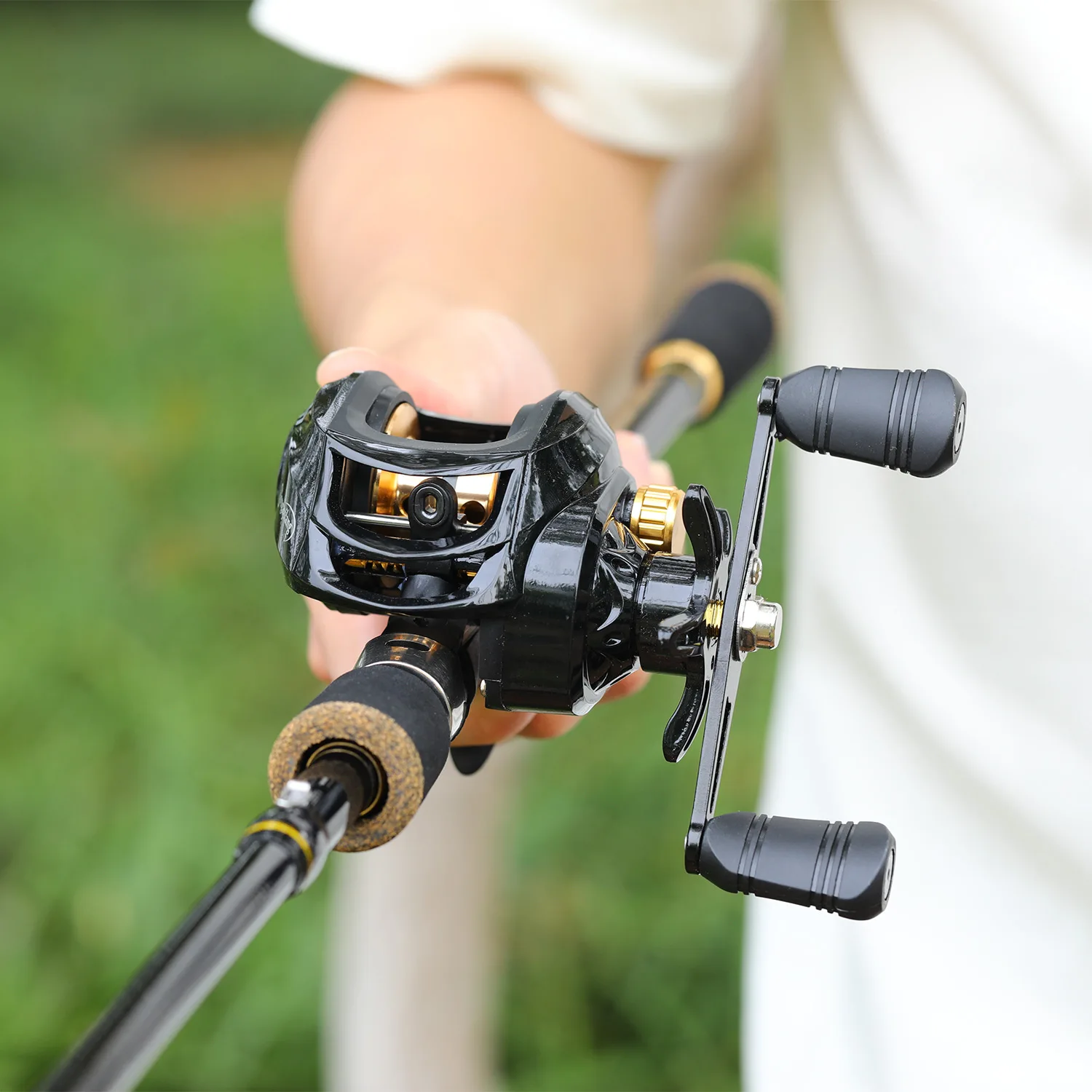 Sougayilang Baitcasting-Angelrute- und Rollen-Set, 1,6 m–2,1 m, Teleskop-Angelrutenrolle, Kombi-Komplettset, Angeltasche, Bass-Mist – Detail 11