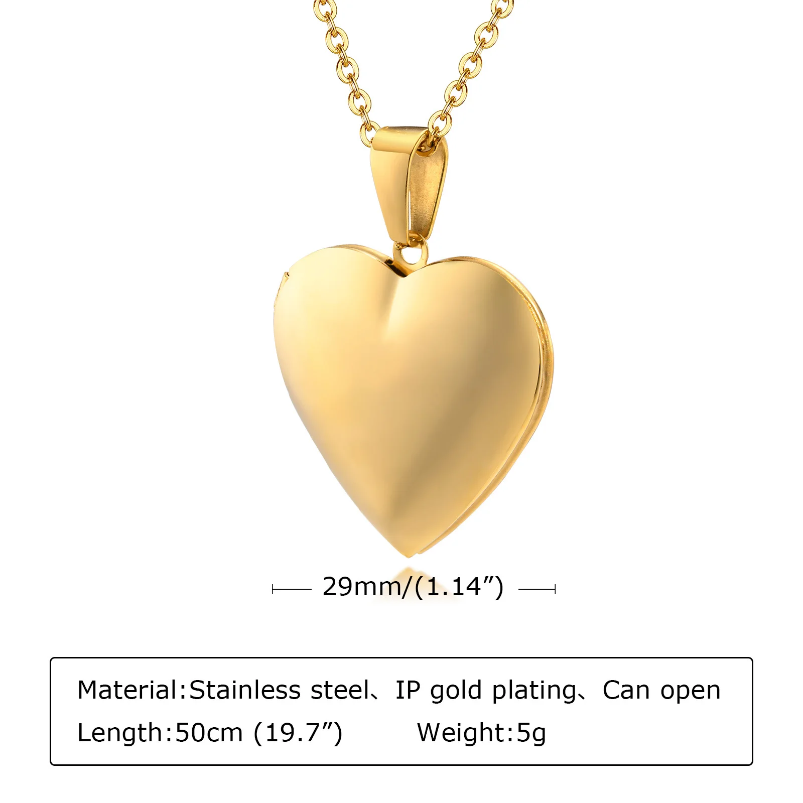Gioielli in acciaio inossidabile Cuore Medaglione Immagini Memoria Foto Nome personalizzato Data Collana per donna Fidanzata Regalo di San Valentino