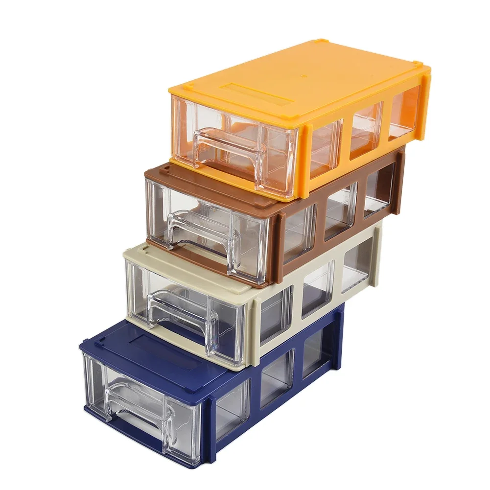 1PC Stackable Plastic Hardware Parts Storage Boxes Component Screws Toolbox Small Parts Organizer Electronic Carrying Case