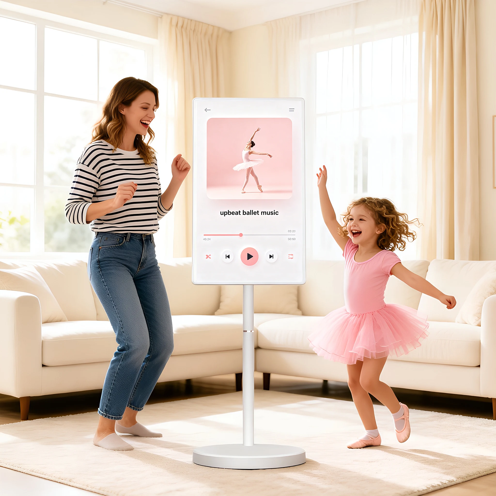 Verified Suppliers Portable LED HDTV IPS 10 Point Touch Monitor Floor Standing Smart TV Tiktok Streaming Android 15