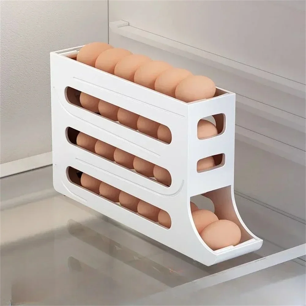 30 Grids Refrigerator Egg Storage Box Rotating Egg Organizer Food Containers Egg Case Holder Dispenser Kitchen Storage Boxes