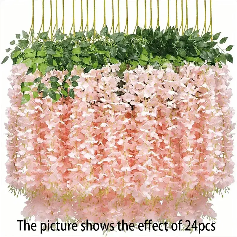 12 stuks blauweregen wijnstok kunstbloemen groothandel trailing nep string voor thuis bruiloft decor zijde