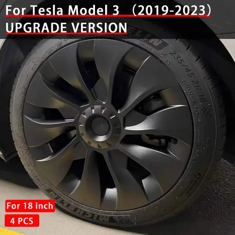 테슬라 모델 3 18인치 휠캡 2018-2023용 휠 캡 퍼포먼스 교체 휠캡 자동차 풀 림 커버 액세서리 4개