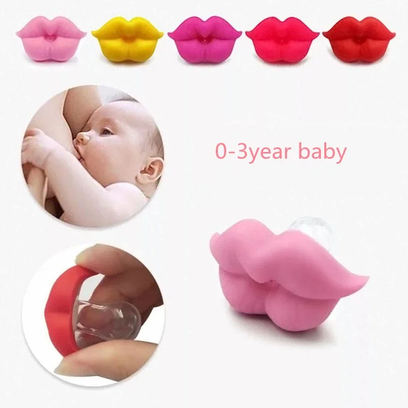 New Baby Pacifier Red Kiss Lips Dummy Pacifiers Funny Silicone Baby Nipples Teether Soothers Pacifier Baby Dental Care