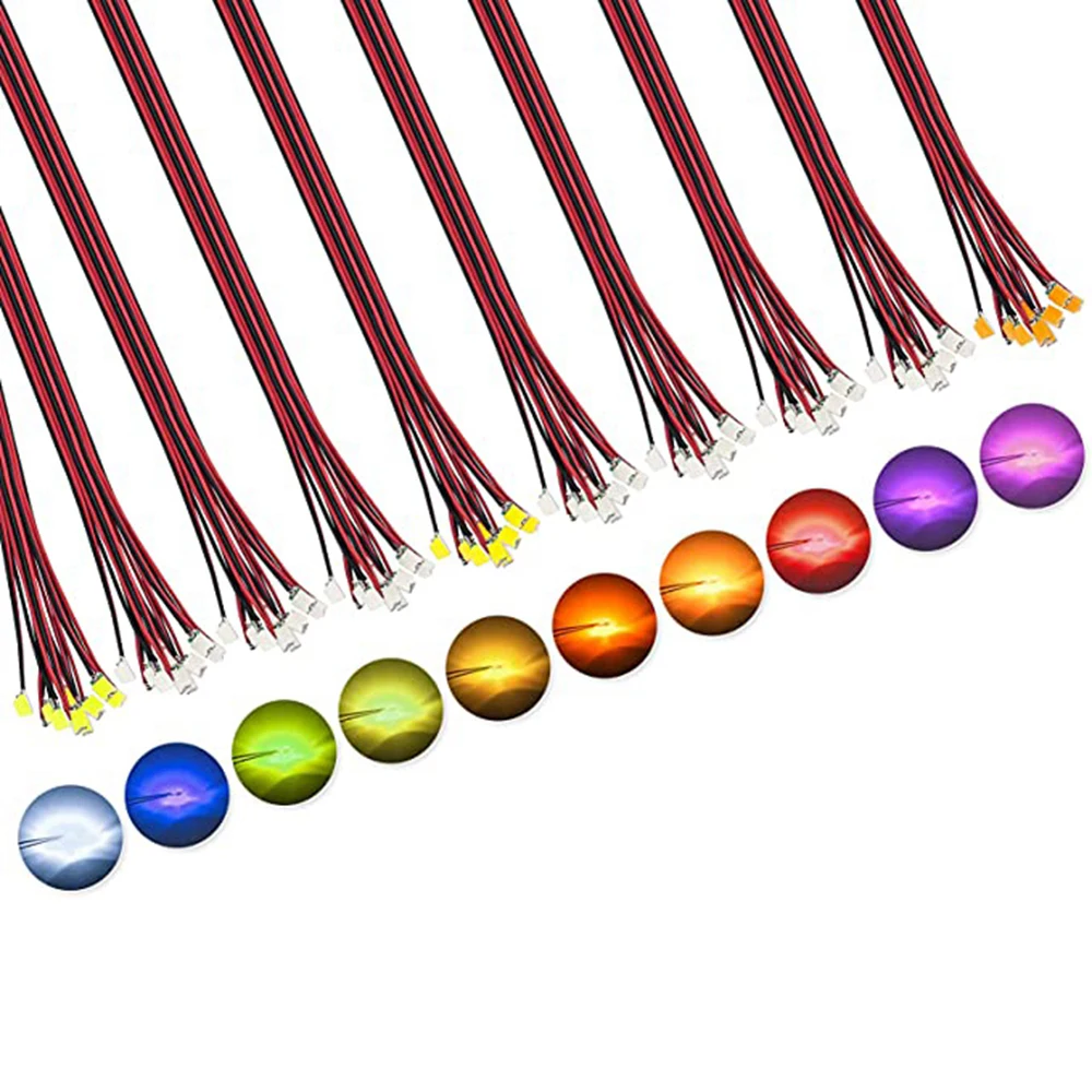 50Pcs/bag 0402 0603 DIY SMD Lamp Wired Micro Litz Led Pre-soldered Chip Wired 3V Railway Model Toy Light DIY Leads Wires 30cm