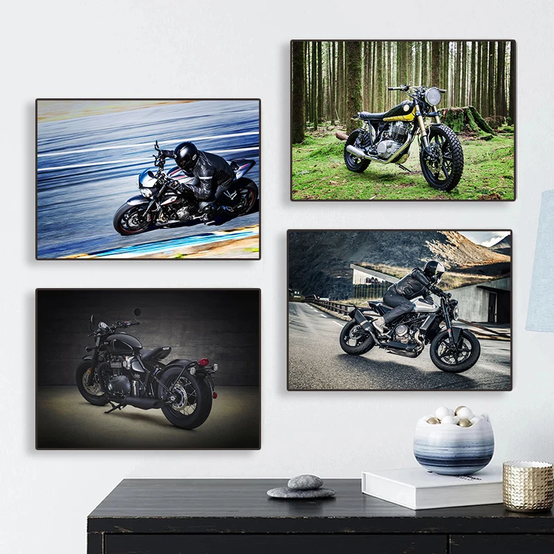 Cool Motorcycle Racing Canvas Painting Poster Racer Athlete Modern Club Aesthetic Wall Art Decoration Home Decor Cuadros