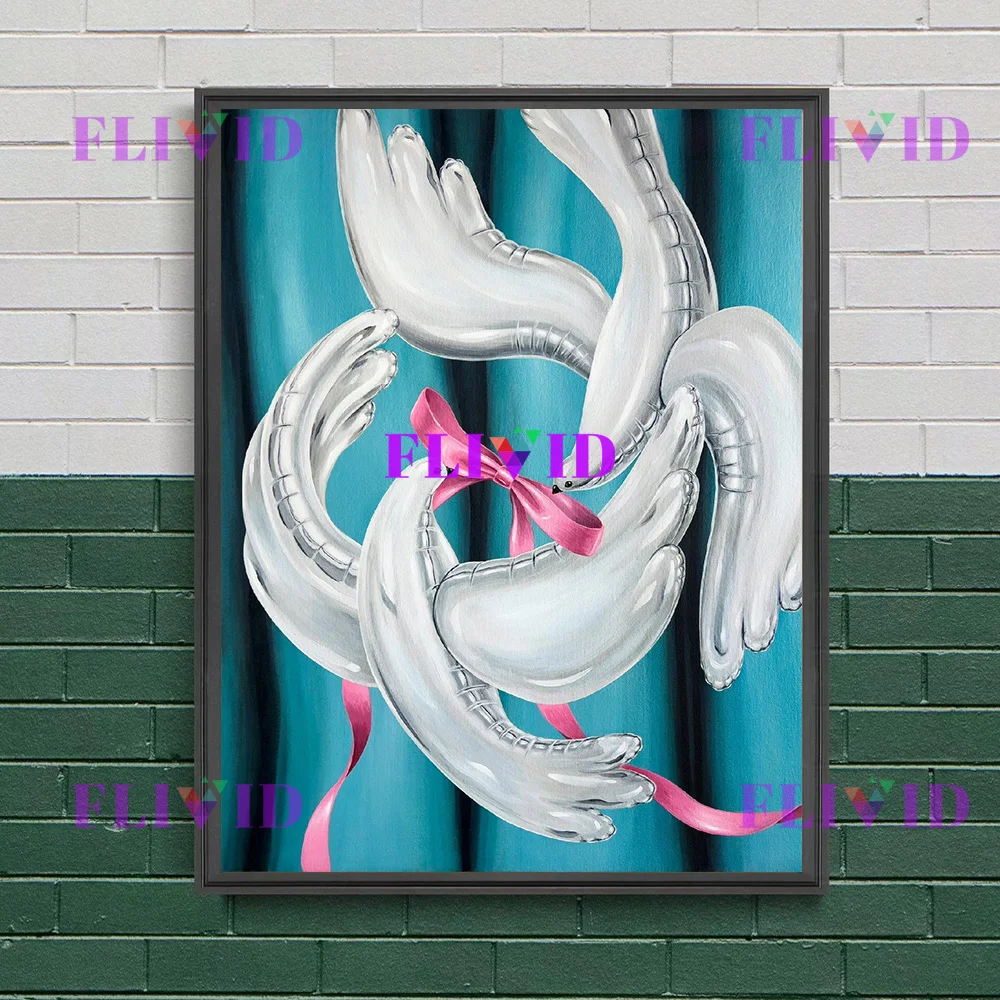 سريالية نمط لطيف الحيوانات خروف ، أرنب ، الأيدي الصلاة ، الفاكهة الرسم على لوحات القماش الجدارية الملونة ملصق فني طباعة للديكور المنزل