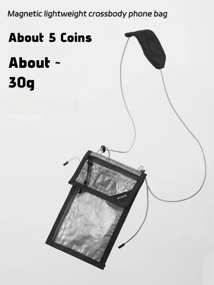 

Dyneema Lightweight Crossbody Phone Bag 30g Waterproof Shoulder Pouch Adjustable Strap Multi Pocket Travel Passport Card Holder