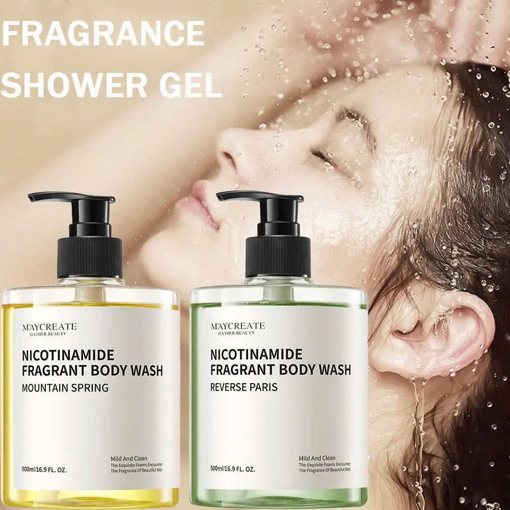 

Niacinamide Fragrance Shower Gel 500ml Long-lasting Aroma Moisturizing and Hydrating Body Wash Shower Cream for Women Z4X6