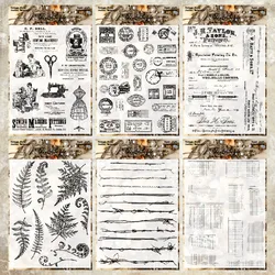 Vintage Plant Stamp Landscaping Transparent Silicone Stamp Creative DIY Journal Collage Student Supplies Stationery