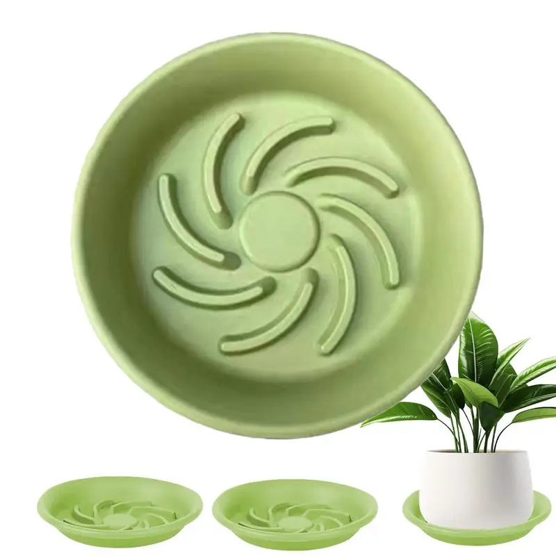 

Flower Pot Saucers 4pcs Resin Plant Drip Trays 8.26 Inch round Planter Tray Plant Dish Saucers For Potted Plants Indoor Outdoor