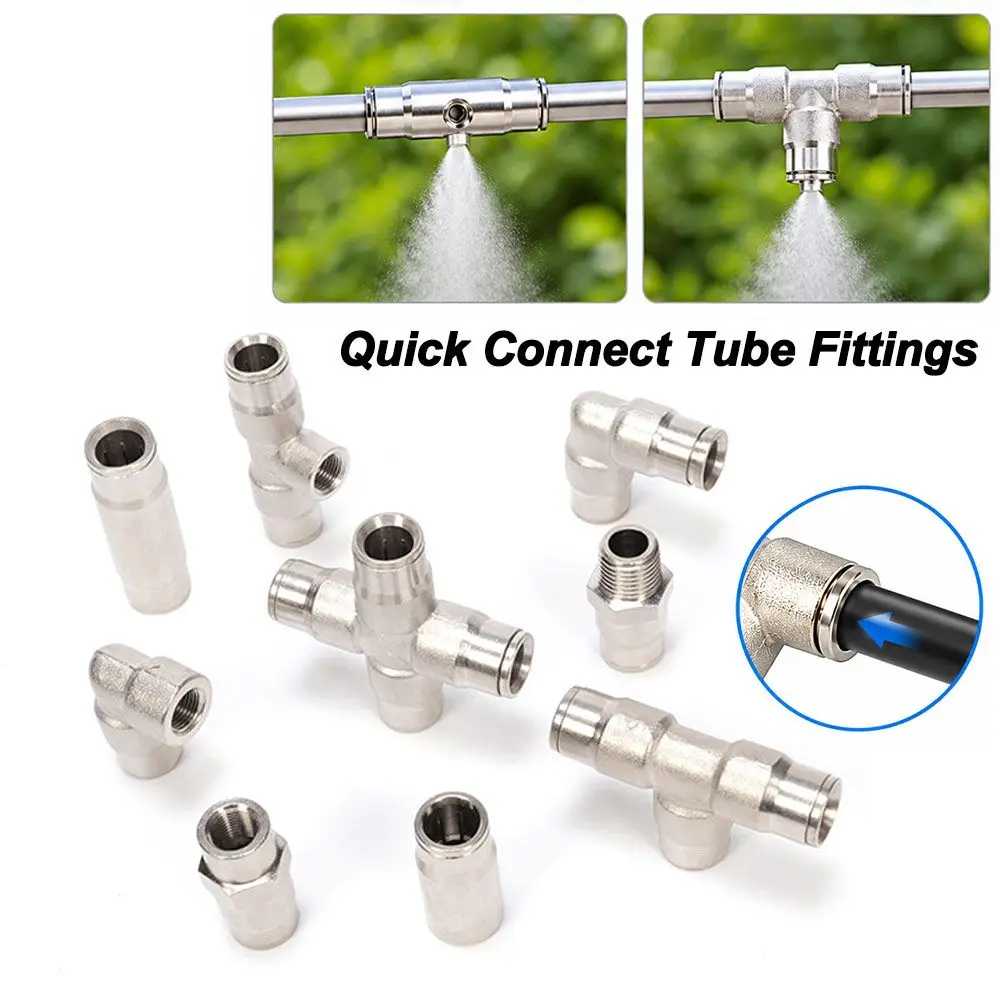 9.52mm High Pressure Misting System Connector Elbow Connector Tee Connector Nozzle Adapter Leak Proof Seal