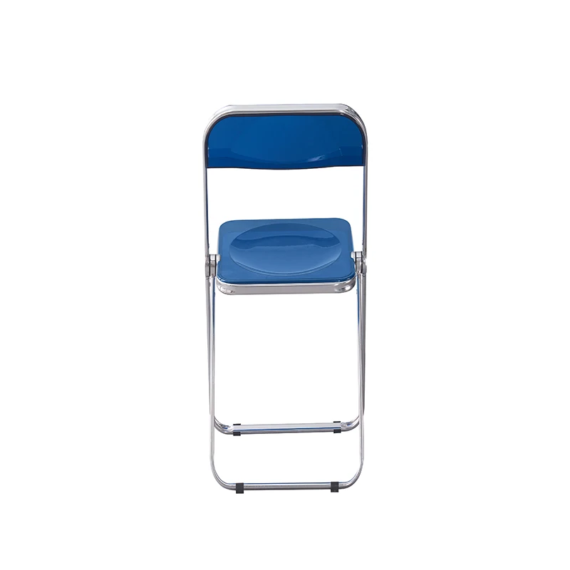 Blue Clear Transparent Folding Chair Chair Pc Plastic Living Room Seat 