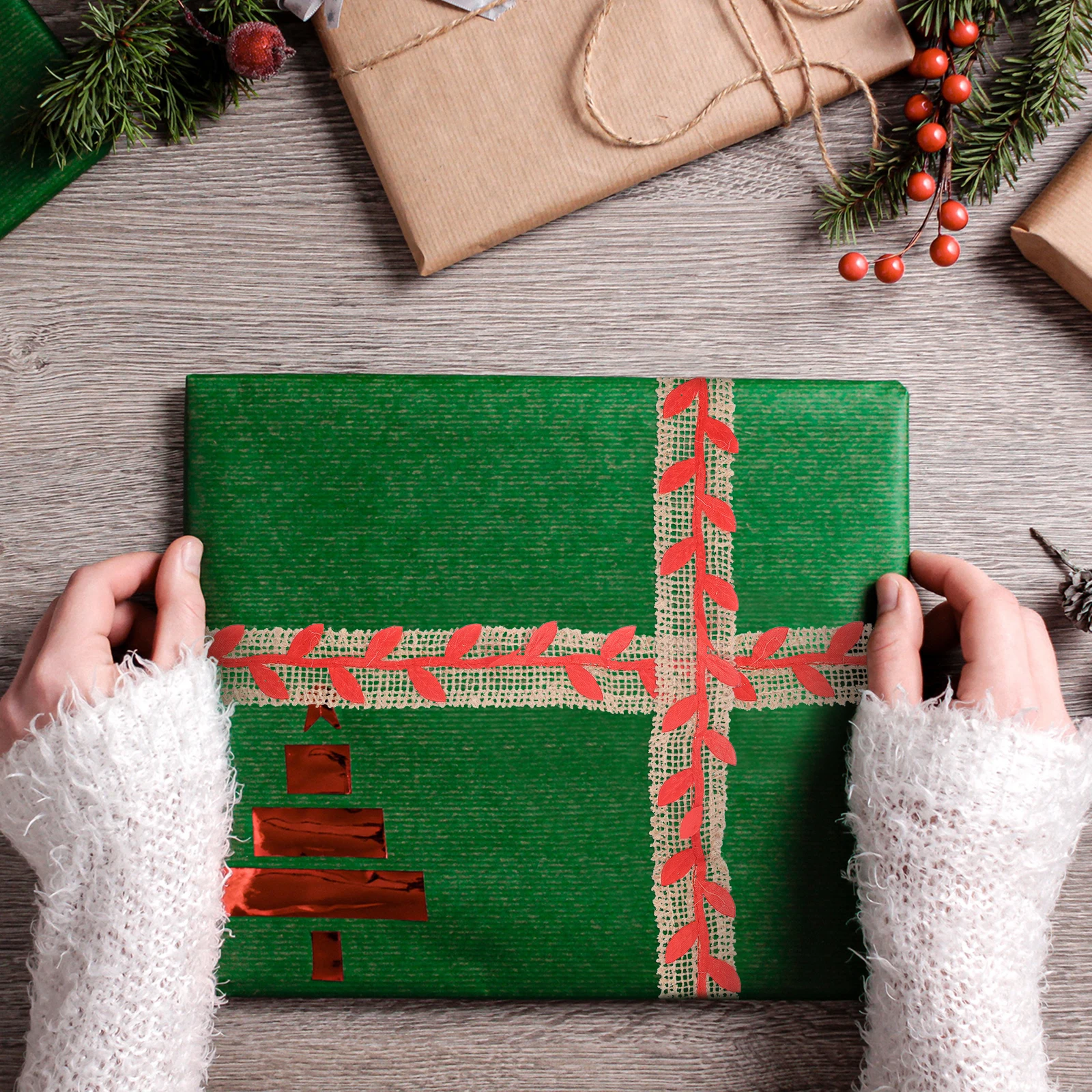 

12pcs Colorful Jute Strips Twig Pattern Diy Craft Ribbon For Gift Wrapping Wedding Decor Burlap Linen Roll Handmade Supplies