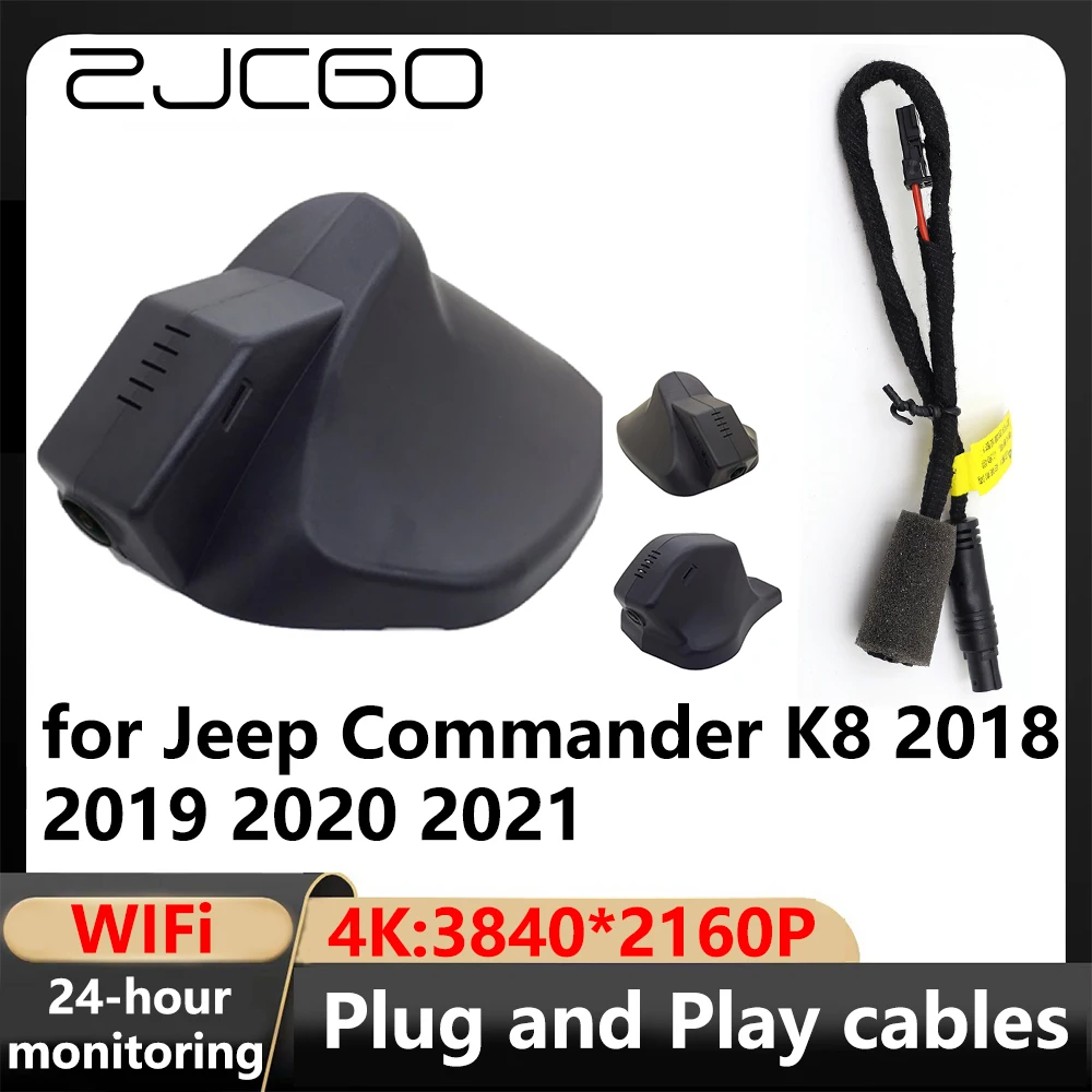 

ZJCGO 4K Wifi 3840*2160 Car DVR Dash Cam Camera VIdeo Recorder for Jeep Commander K8 2018 2019 2020 2021