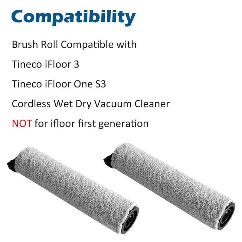 2 Pack Replacement Brush Roller for Tineco IFloor 3/ Floor One S3 Wet Dry Cordless Vacuum Cleaner Accessories