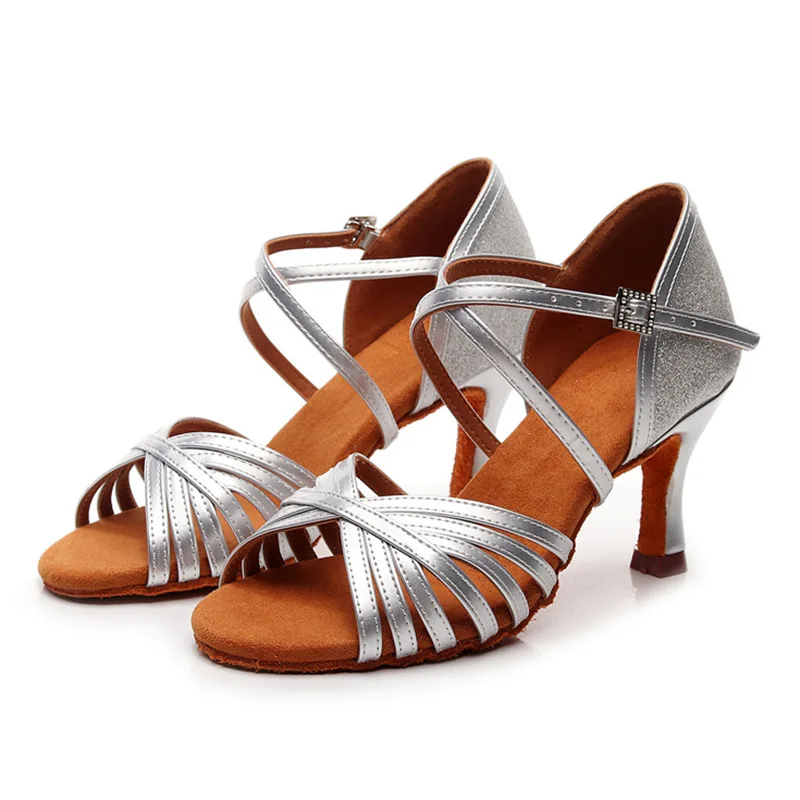 

Обувь для латинских танцев для взрослых женщин, профессиональная танцевальная одежда на высоком каблуке с мягкой подошвой, обувь для латинских танцев для девочек, детей, Focus on Rumba