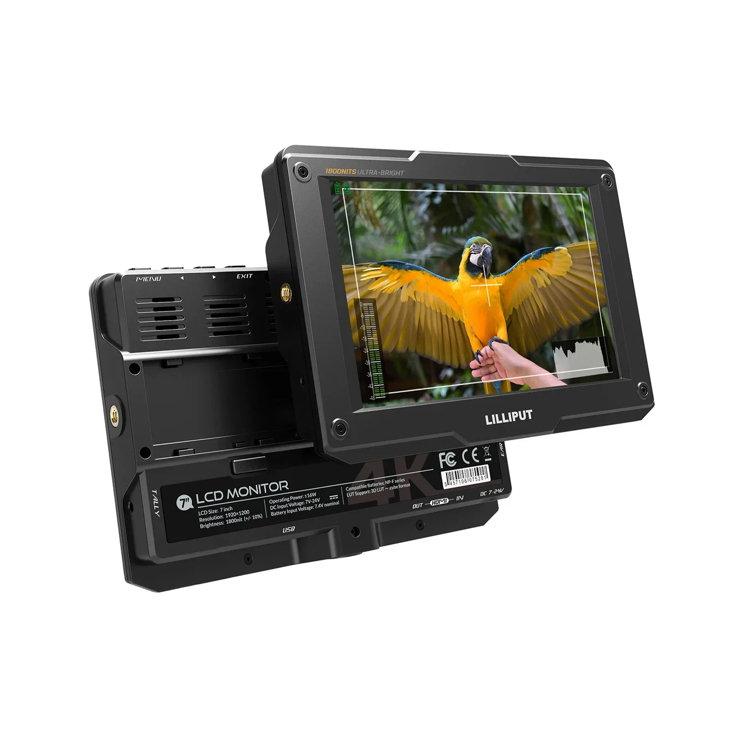 

7 Inch Ultra Bright DSLR Camera Field Monitor Daylight Viewable High Brightness Fhd On Camera Monitor