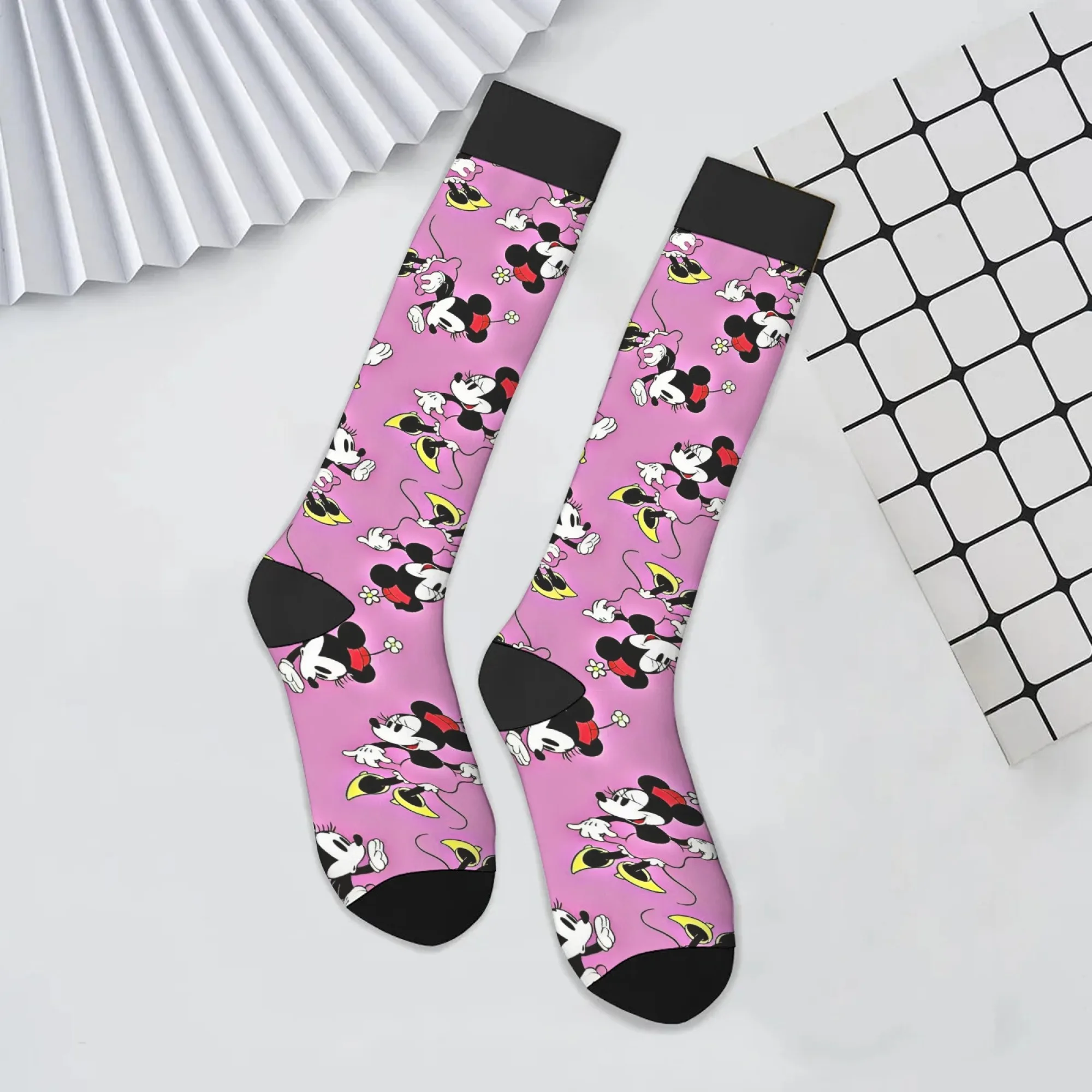 

Новинка, носки с принтом Минни, унисекс, Harajuku, ретро, уличные носки в стиле хип-хоп, удобные дышащие нескользящие повседневные носки, забавный подарок