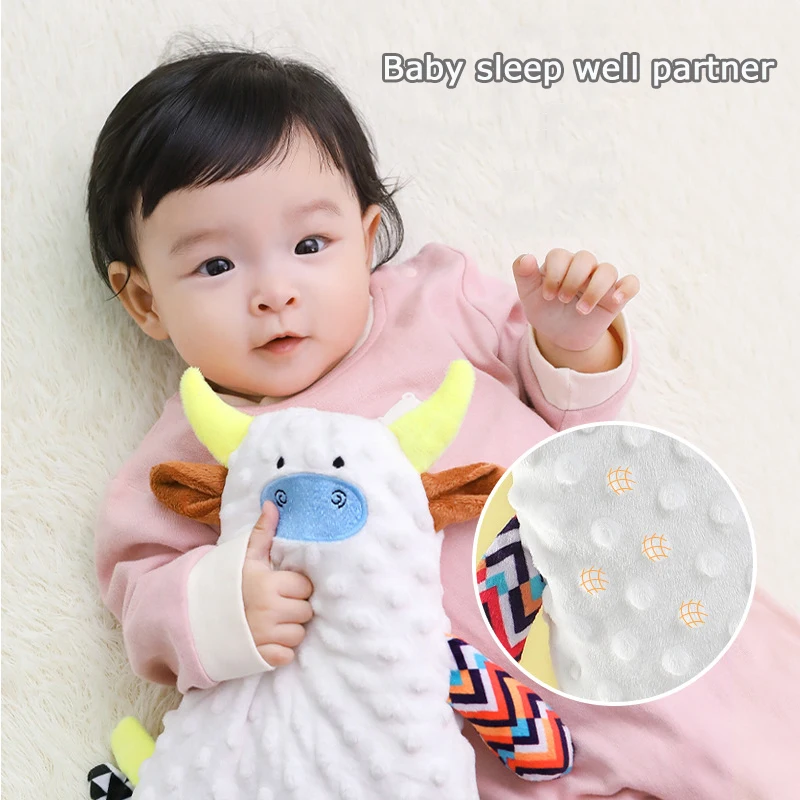 Baby Soft Stuffed Toys for Newborns 0 6 12 Months Montessori Plush Sleep Toy for Children 1 Year Silicon Teether with Rattle/Bel