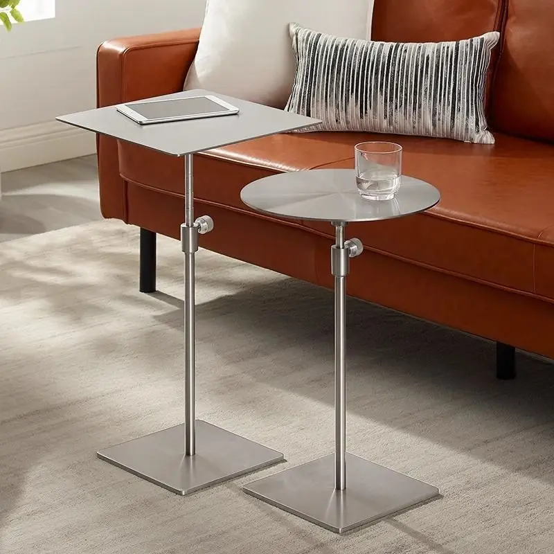 Light luxury  Milk tea shop, coffee shop, stainless steel table Metal round square table simple negotiation table