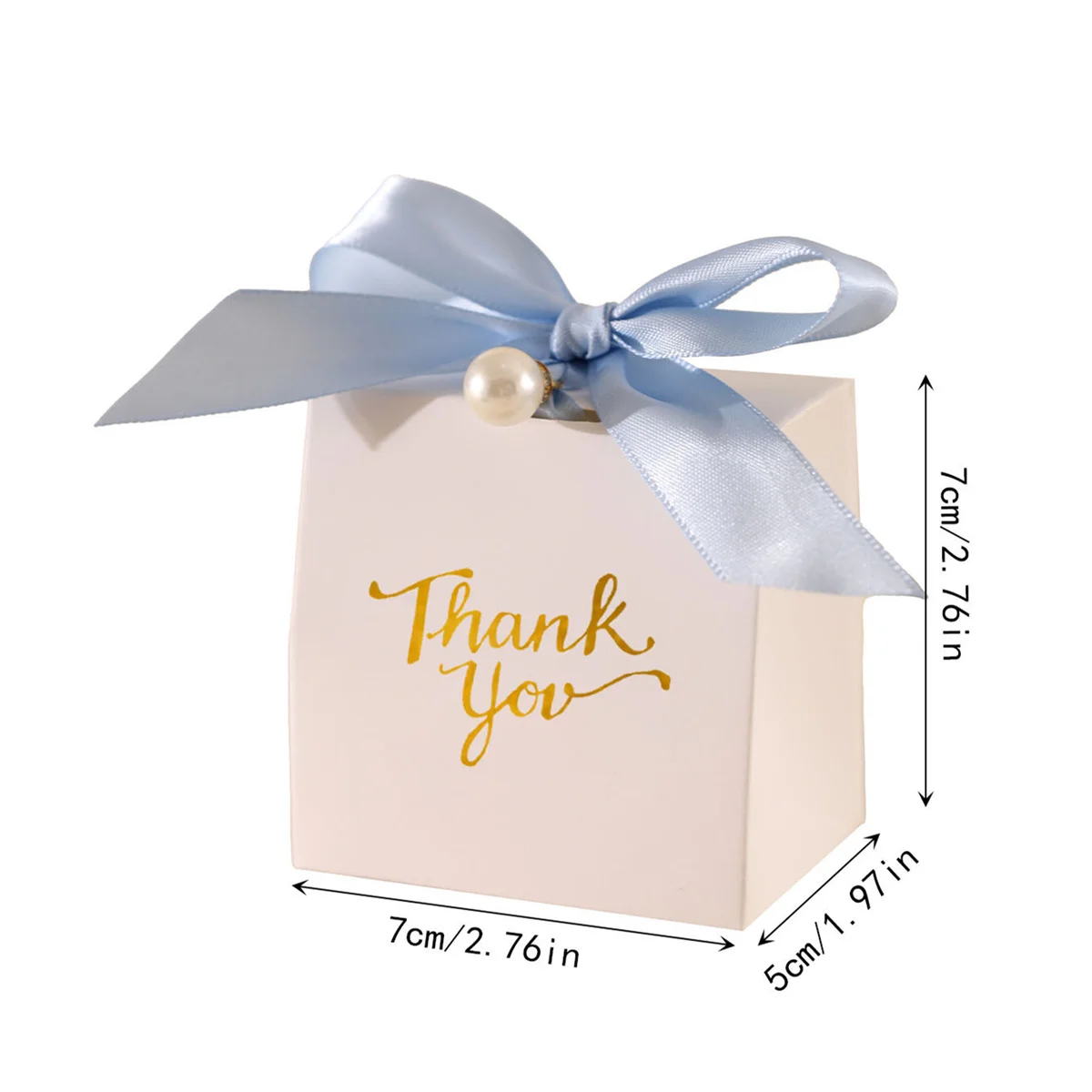 10pcs Paper Gift Boxes with Golden \'Thank You\' Labels, Including Ribbons and Beads - Perfect for Birthdays, Weddings