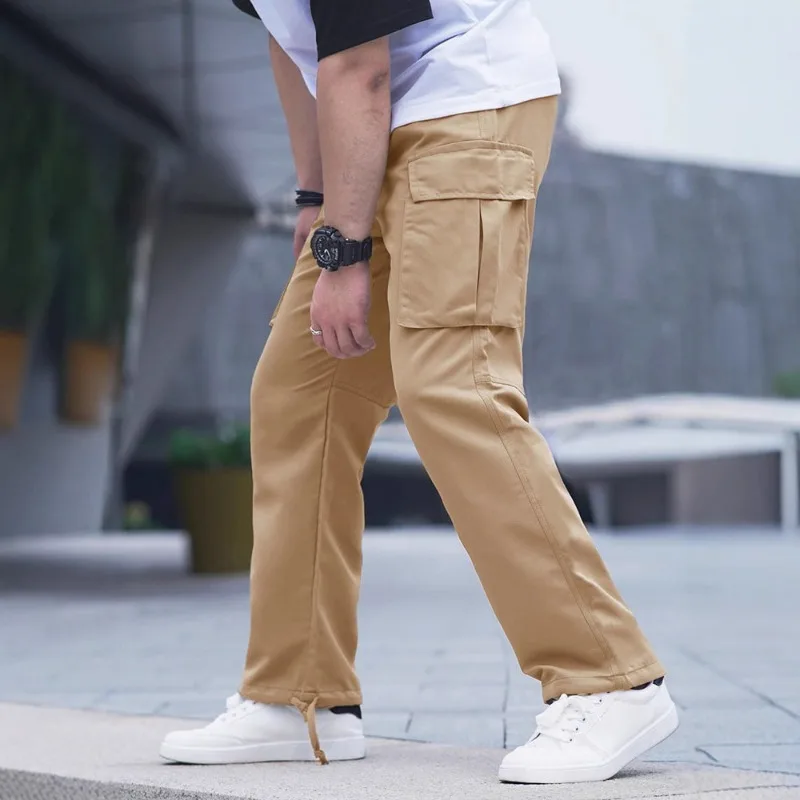 

Summer New Style European American Men's Workwear Casual Pants Drawstring Multi-pocket Trousers