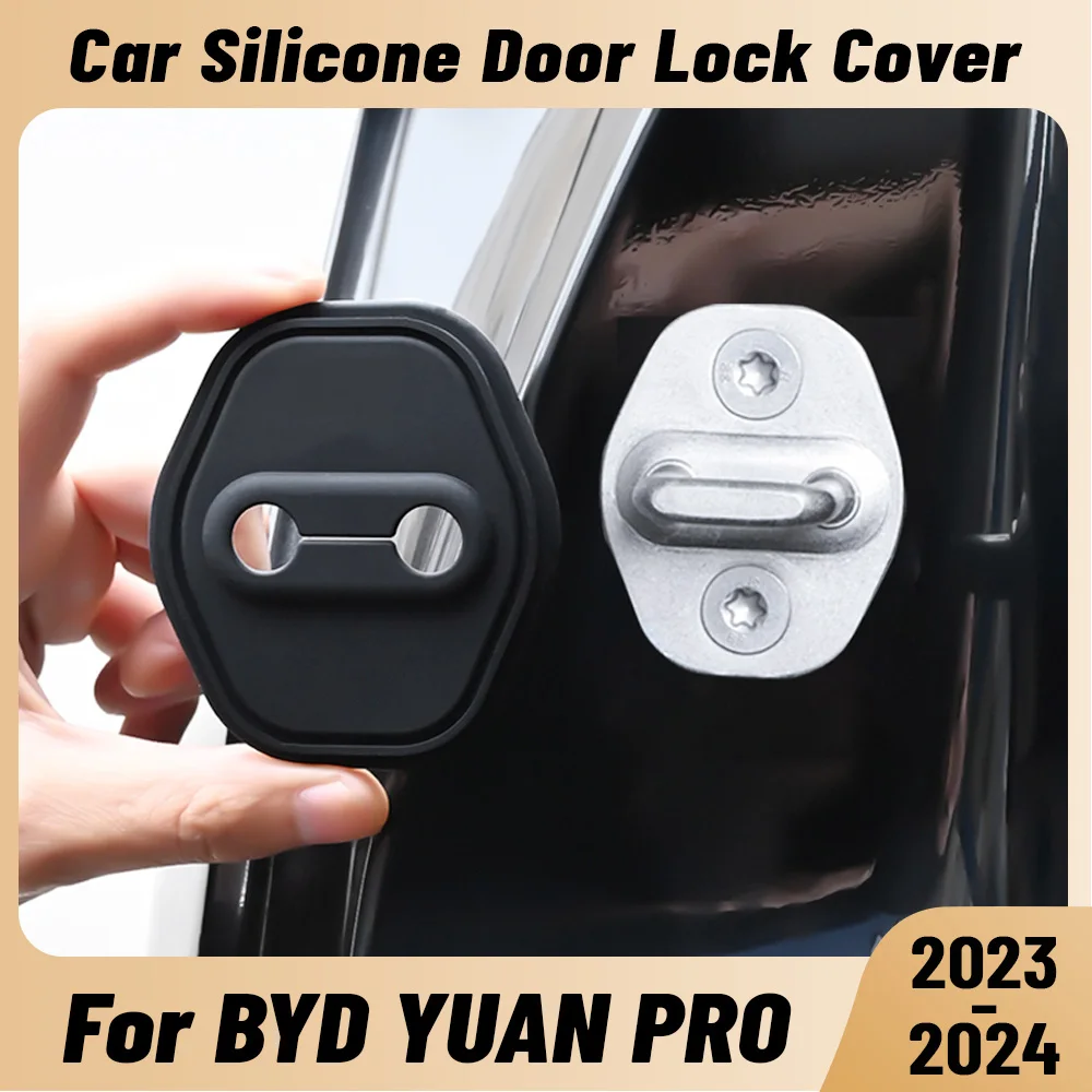 

Для BYD YUAN PRO 2023-2024 автомобильный дверной амортизатор, защита дверного замка, силиконовые защелки для автоматического дверного замка, аксессуары