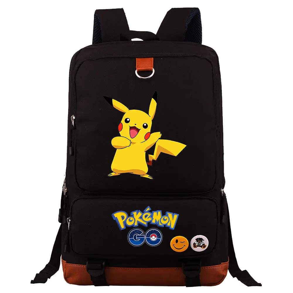 POKEMON Pikachu Backpack Schoolbag Women Men Portable Backpack Large Capacity School Bags for Teenage Girls Boys Mochilas