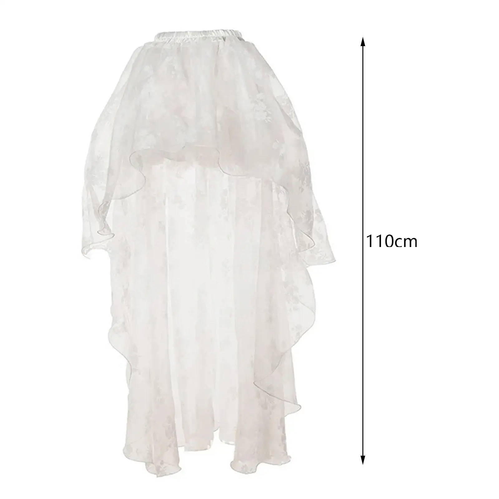 Women High Low Tutu Skirts Layered Mesh Tulle Skirt Dress Fancy Dress Tulle Bustle Skirt for Costume Formal Stage Performance