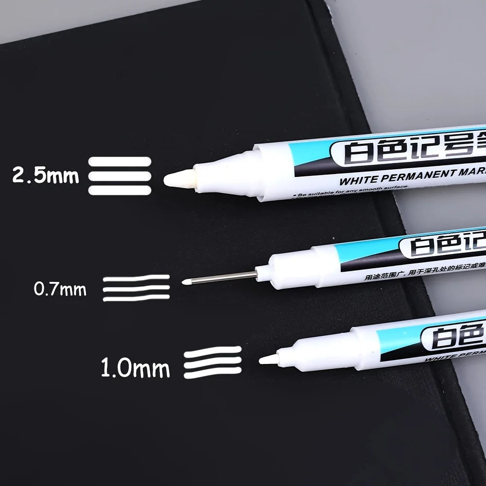 

6 pieces/5 pieces of white marker, graffiti pen, waterproof gel pen, tire notebook, glass paint pen, 0.7mm 1mm 2.5mm
