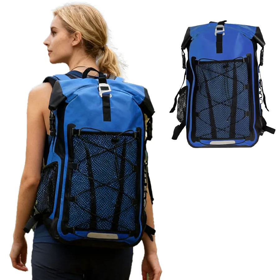 Mochila impermeable profesional de 30 litros, hecha de PVC resistente al desgaste con diseño de sellado enrollable, bolsa seca con múltiples compartimentos flotante y segura, adecuada para entusiastas del aire libre, para kayak, surf, senderismo en la playa, camping, correas ajustables, varios colores disponibles para viajes/almacenamiento