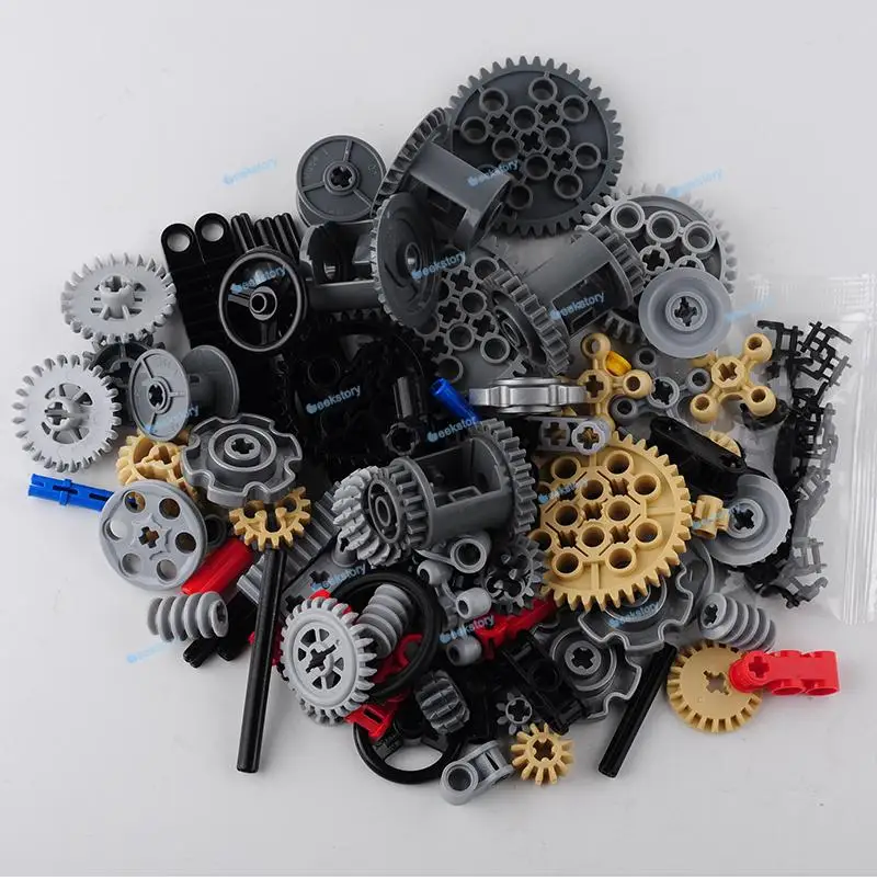 116PCS Gear/Shaft Set Technology Building Blocks Parts Multi-style Gears Mixing Assembly 9686 DIY Toys MOC Bricks Accessories