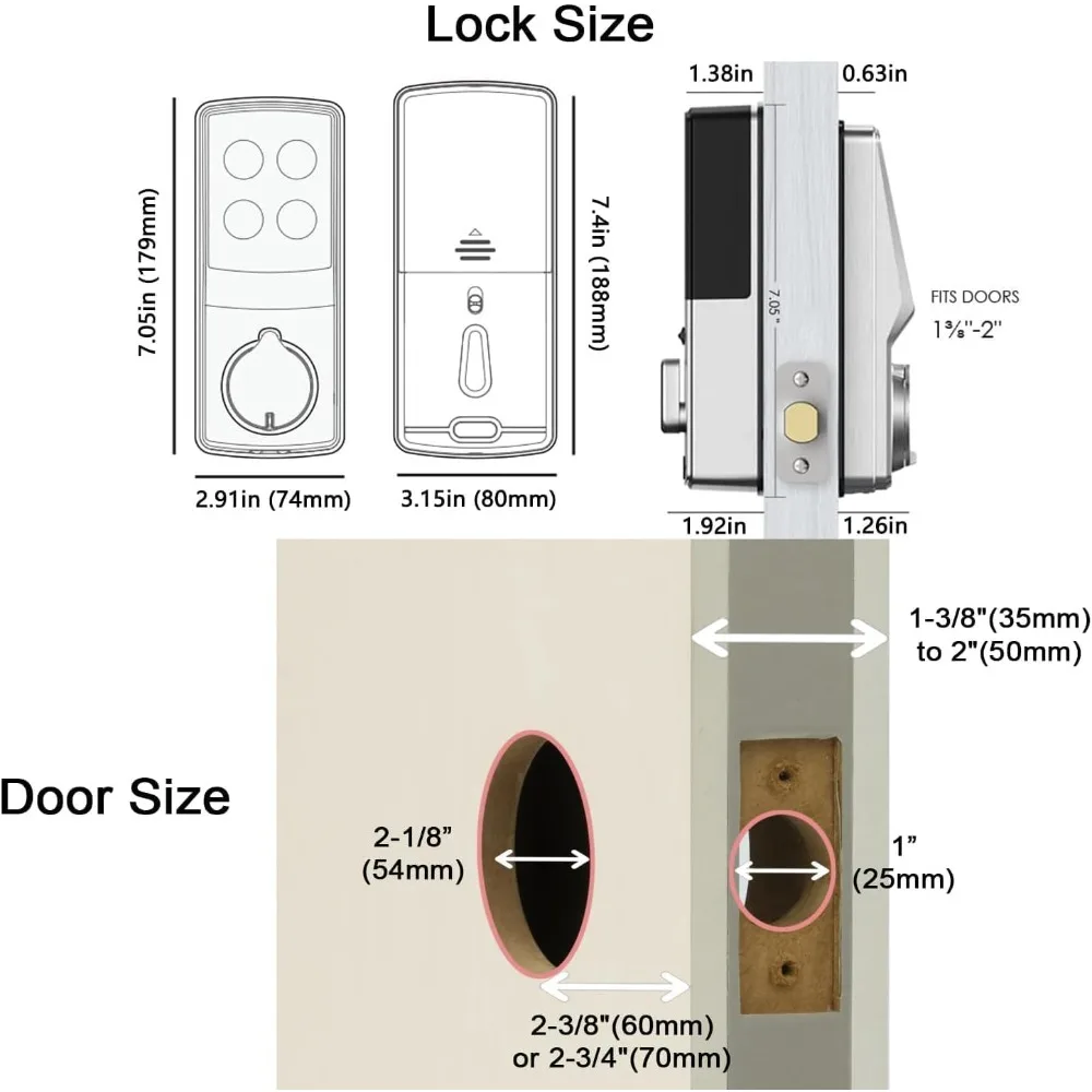 Secure Plus, RFID Card Smart Lock, Keyless Entry Door Lock, Smart Locks for Front Door, PIN Genie® Keypad, 3D Biometric Fingerp