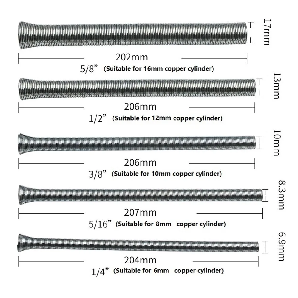 Pipe Bender for Spring Tube Bender Spring Steels Tube Bender 20.5cm Flexible Hand Tools Parts Pipe Bending Tool