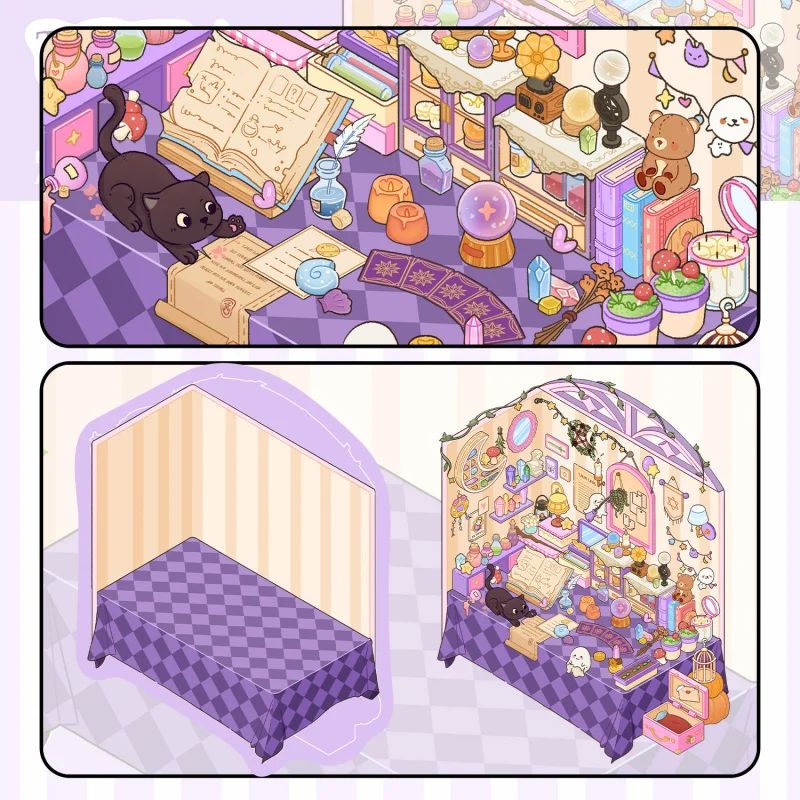 

Таро настольная миниатюрная сцена 3D мультфильм пейзажные наклейки ручной работы