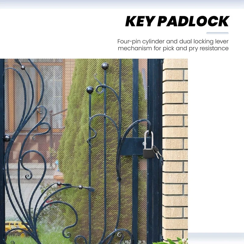 Locker Set Key Padlock, Shackle Outdoor Waterproof Lock Service With Key For Sheds, Gates, Fences, Hasp Storage,2Pcs