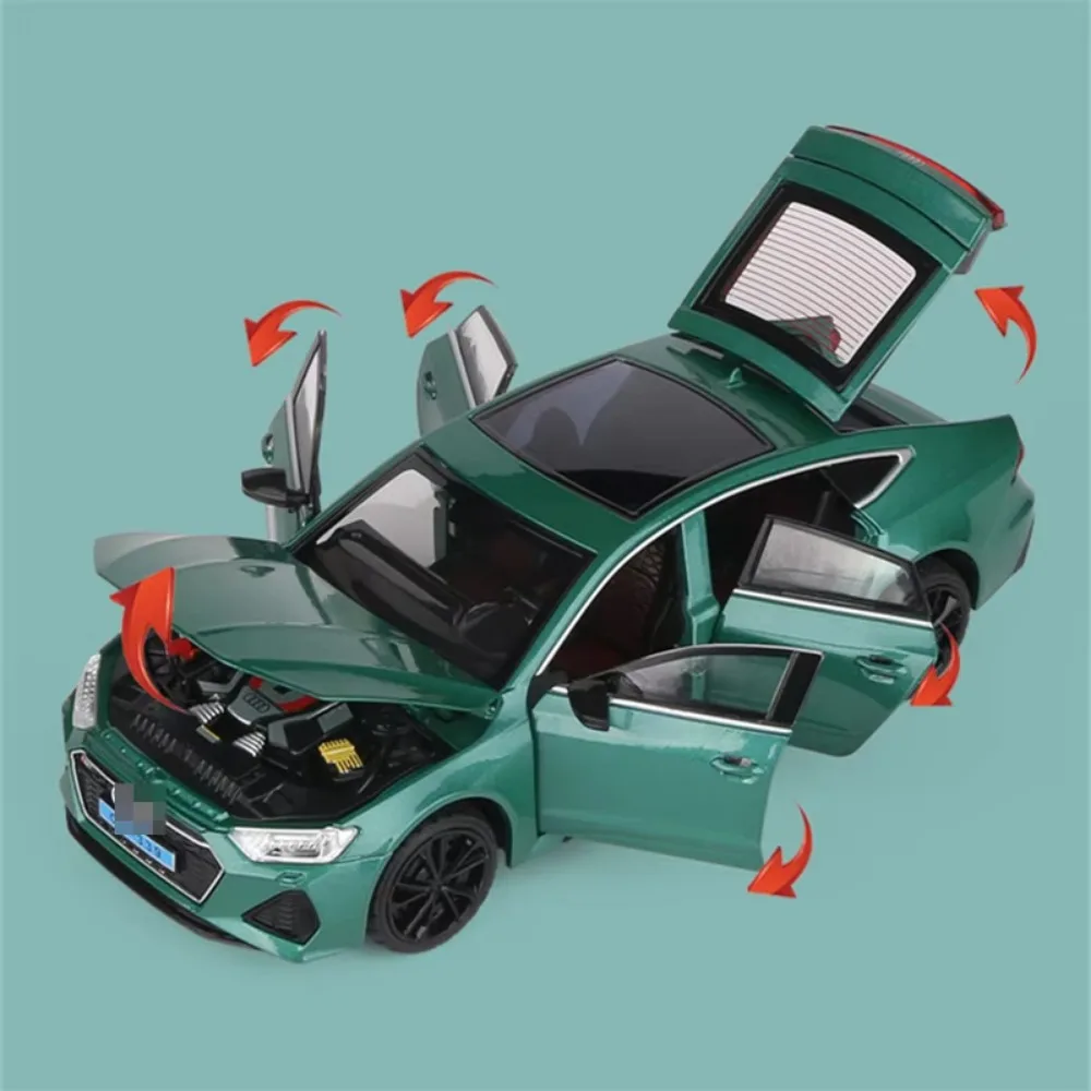 1:24 AUDI RS7 Legierung Spielzeug Diecast Sportcar Miniatur Modell Türen Geöffnet Sound Licht Zurückziehen Fahrzeug Spielzeug für Kind Geschenk Sammlung