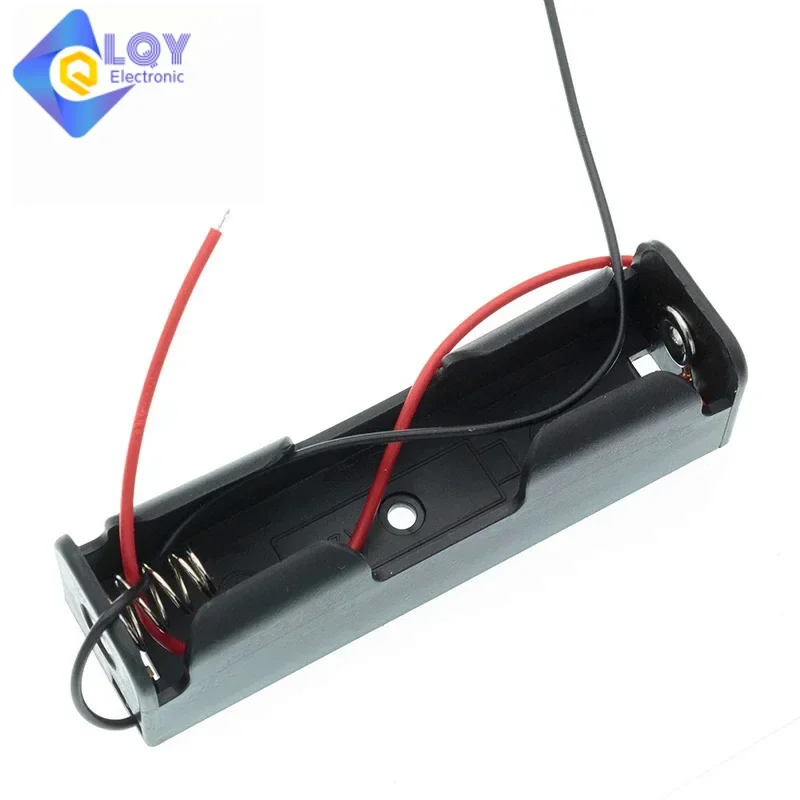 LQY Plastic Standard Size AA/18650 Battery Holder Box Case Black With Wire Lead 3.7V/1.5V Clip