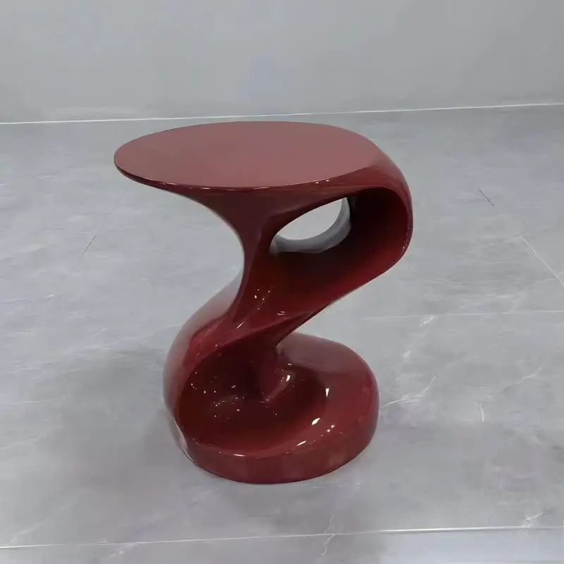 Modern Creative Cream Style Glass Fiber S-Shaped Sofa Art Designer Corner Table Panel Living Room Coffee Tables